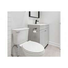 Tapa de inodoro reforzada+antibacterial+descenso silencioso+fácil instalación+baño hogar/familias/niños/adultos mayores44*36 - Blanco - Ver 2