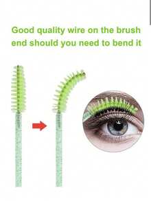 50/100 piezas Cepillo desechable de pestañas, varitas de rímel, juegos de brochas de maquillaje para extensiones de pestañas y cepillo de cejas con contenedor, cepillo de cejas, cepillo de sombra de ojos, spoolie, cepillo spoolie - Multicolor - Ver 4