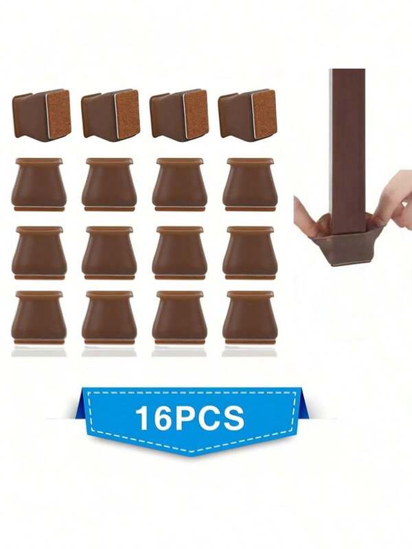 16 قطعة من واقيات أرجل الكراسي من السيليكون لحماية أرضيات الخشب الصلب، وسادات من الشعر الصناعي لحماية أرجل الأثاث، أغطية للكراسي وأدوات انزلاق للأثاث لأرضيات الخشب الصلب لمنع الخدش والضوضاء