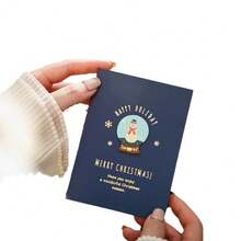 1/8pcs Christmas Handwritten Greeting Cards, Vintage Christmas Eve Gift Cards, Holiday Blessing Cards