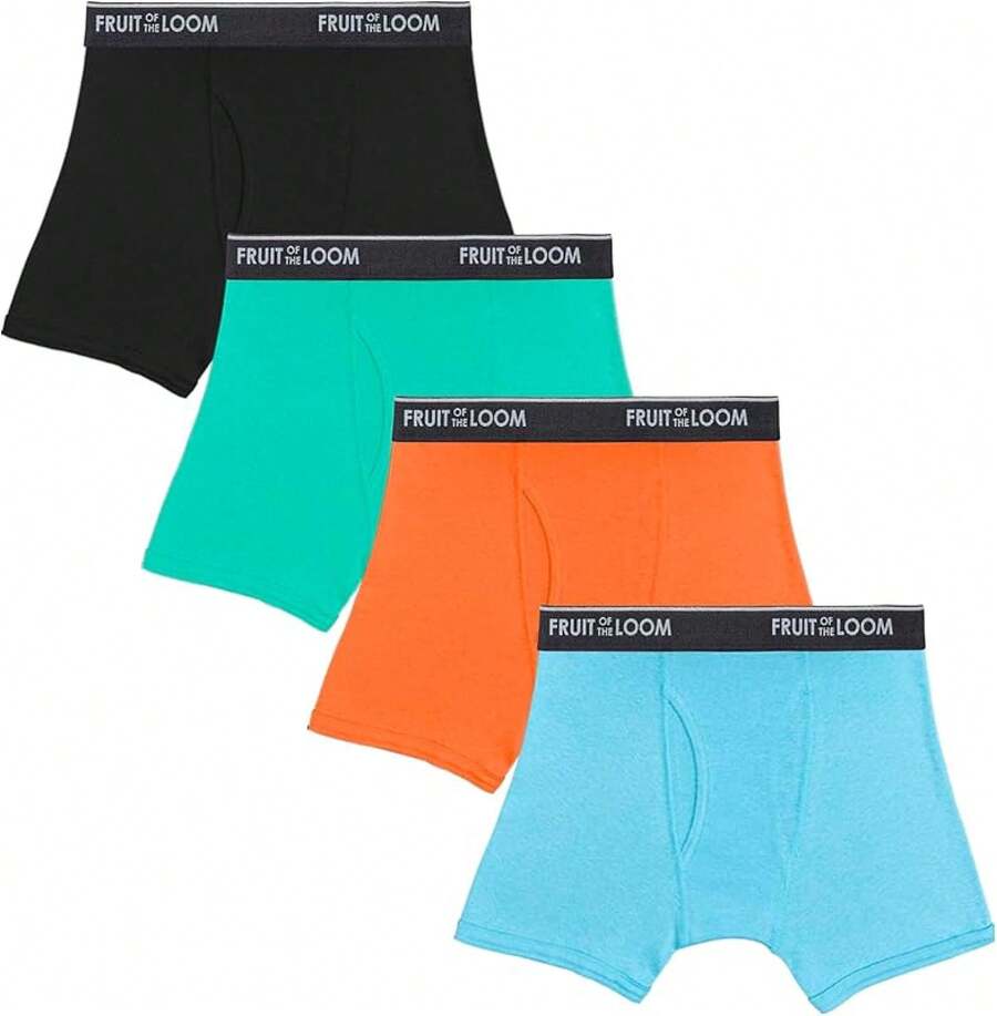 Fruit Of The Loom Boys' Fitted Boxers, Assorted Colors, 4-Pack - Apricot - View 1