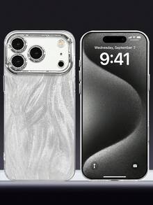 Minimalistische Telefonhülle aus silberner Federgaze im koreanischen Stil für iPhone 17 Pro Max 17 Air Advanced, All-Inclusive-Schutzhülle gegen Herunterfallen - Transparent - Übersicht 2