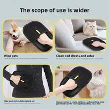 2pcs Cloud Noli Cat Hair Gloves, Double-Sided Brush For Pet Hair, Reusable Pet Hair Brush For Cleaning, Grooming And Beautifying, Cat Hair Brush Gloves Suitable For Sofa, Furniture, Car, Car Seats - Multicolor - View 9