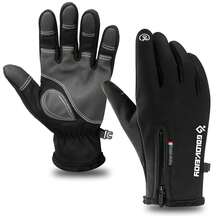Winter Outdoor Insulated Gloves Full-Coverage Zipper Touchscreen Design Cold-Weather Gloves Engineered For Skiing And Cycling, Delivering Ultimate Warmth And Slip-Resistant Performance. - Black - View 6