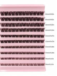 Asiteo 120入 D捲度單根假睫毛，蓬鬆柔軟舒適，混長 8-16mm，適用於日常彩妝接睫毛 DIY - D - 查看 5