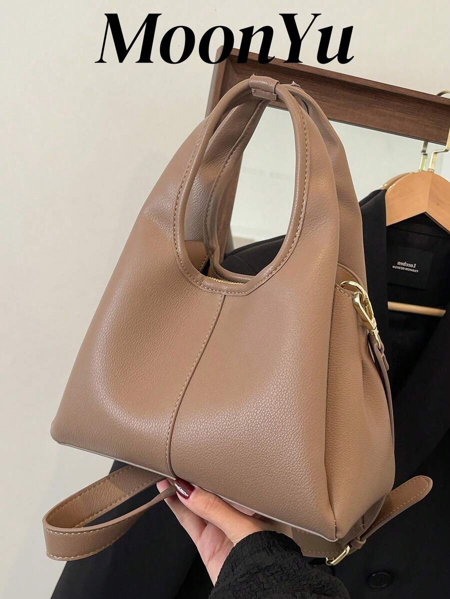 女士优雅水桶手提包，时尚简约，适合工作，斜挎包，黑色