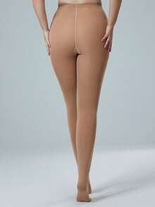 1pc Women's 600d Thermal Lined Fleece Leggings Tights, Fashionable Pantyhose