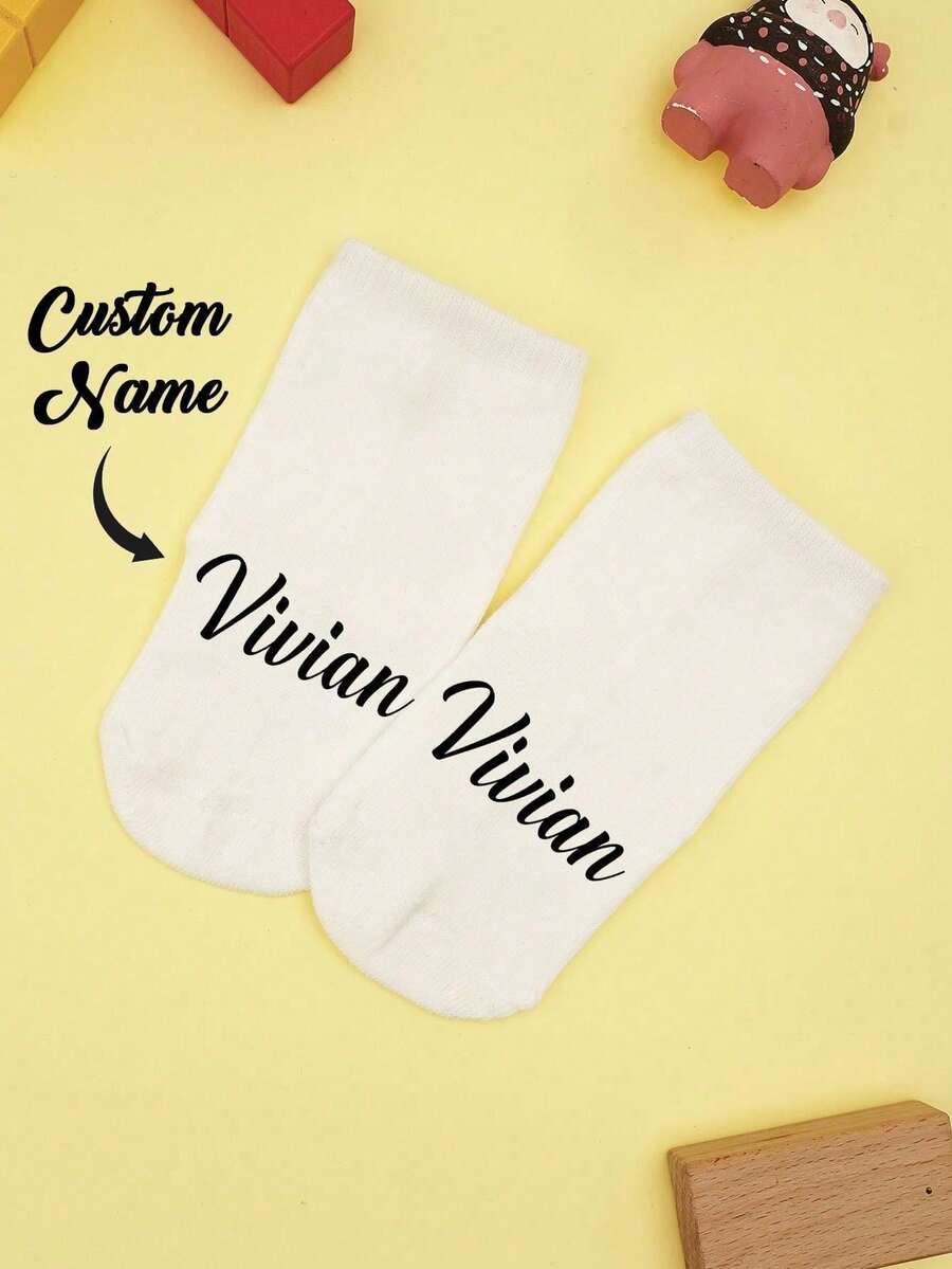 1 Pair Customized Baby Name Socks, Personalized Printed Socks, Customized Baby Name Socks, Customized Photo Socks, Any Photo Can Be Printed On Socks, Newborn Gift, Baby Gift