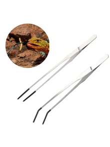 Feeding Tongs Stainless Steel Feeding Clamps Stainless Steel Small Feeding Tongs For Reptiles/Lizards/Spider - Pet Interaction Tool For Aquarium & Craft Use