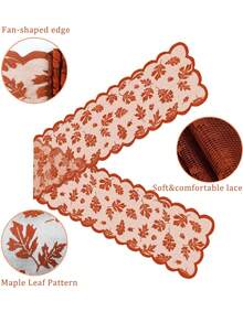 Table Runners With Maple Leaves, 13x72 Inch Thanksgiving Table Runner Decorations Lace Orange Table Runners Home Decor Autumn Table Decor For Harvest Kitchen Dinner Party Gatherings Party Decor - Non-woven Felt Tree D - View 7