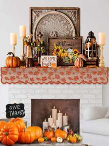 Table Runners With Maple Leaves, 13x72 Inch Thanksgiving Table Runner Decorations Lace Orange Table Runners Home Decor Autumn Table Decor For Harvest Kitchen Dinner Party Gatherings Party Decor - Non-woven Felt Tree D - View 4