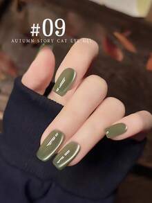 MISS SHAKA 10ml Autumn Story Ice Transparent Pink Red Gold Blue Brown Glass Bead Cat's Eye Gel Nail Polish 2025 Autumn Winter Nails Y2K Nails Popular Whitening Mirror Moonlight Porcelain White Cat's Eye Nail Salon Home Diy Nail Art Nail Supplies Christmas Nails