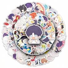 50 piezas Juego de pegatinas de anime con estilo de amor y espacio profundo: Calcomanías de personajes chibi lindos para portátiles, cuadernos, perfecto para regalos y colecciones de otaku