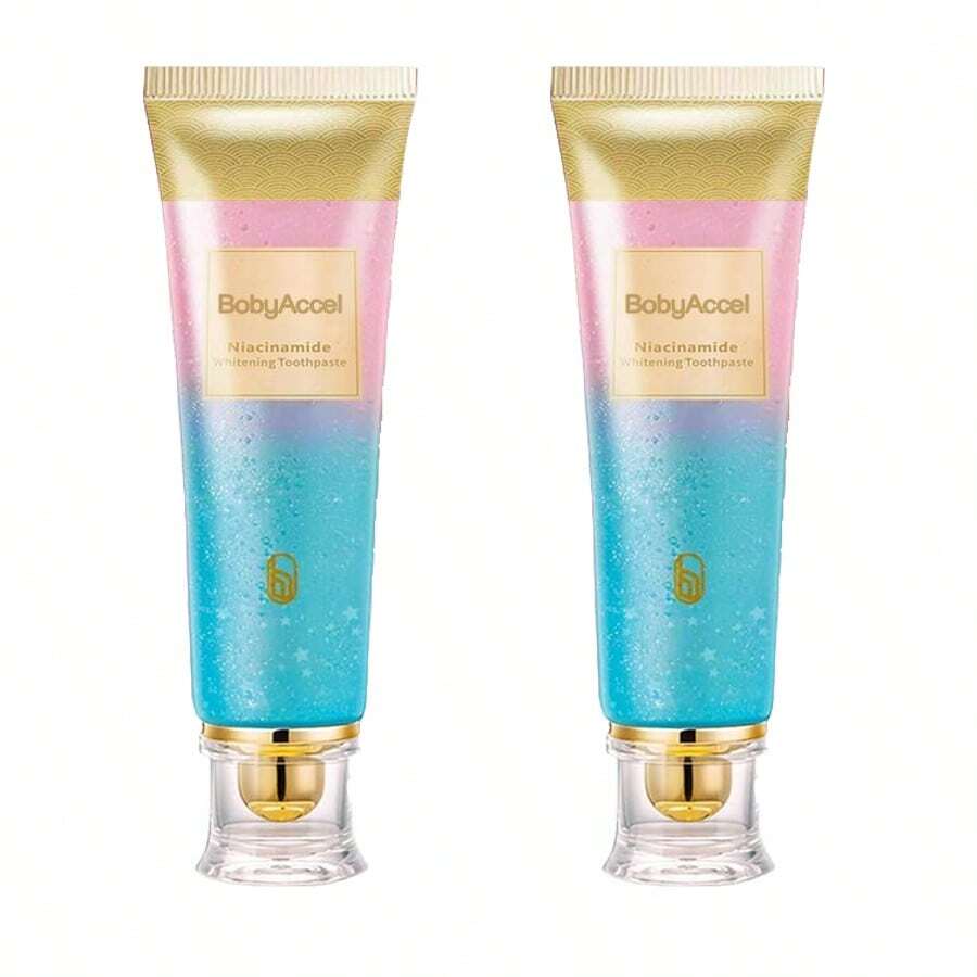 (Pack Of 2)BodyAccel Niacinamide Whitening Toothpaste, Niacinamide Intensive Whitening Toothpaste With Natural Gentle Care Deep Stain Removal Clean Peach Flavor, Improves Gum Health, Fresh Breath (1)