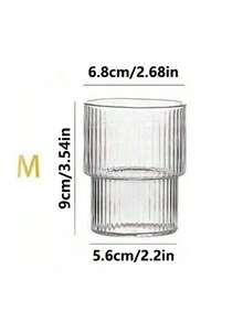 1PC Clear Vertical Glass Glass, Simple Transparent Coffee Cup, Home Cold Drink Glasses, Milk Glasses, Juice Glasses, Cups, Ice Cream Cups - Kitchen Gadgets, Cafe, Restaurant