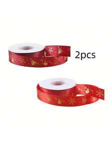 2.5cm*25yards Satin Ribbon, Wine Red, Dark Green, Red, Christmas Series Metallic Ribbon, Suitable For Flower Decoration, Cake Packaging, Gift Wrapping, DIY Bow (May Have Slight Creases That Do Not Affect Normal Use)