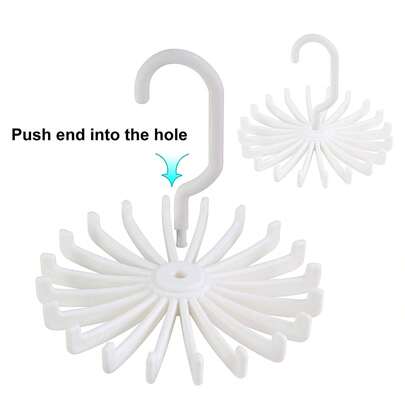 2个装360度旋转塑料领带架，领带挂钩，腰带架，卧室衣柜收纳架——节省空间，多隔层领带及配饰收纳架，轻质塑料材质，方便取用，适用于宿舍和公寓的领带、腰带、围巾及小配饰收纳，顺滑旋转，最大化垂直收纳空间，便捷下拉式设计，告别杂乱，井然有序。