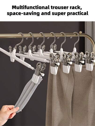 5pcs/10pcsMade Of High - Quality Materials, The Clip Part Is Anti - Slip And Firm, Which Can Hold Pants Steadily And Prevent Them From Slipping. The Minimalist Style Matches Various Home Decor Styles Well. It Can Be Easily Adapted To The Wardrobe In The Bedroom