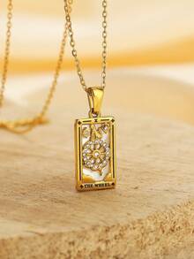 原创新款女王魔术师月亮项链无锈蚀不锈钢首饰 18K 镀金装饰