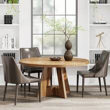 Tribesigns Round Dining Table For 4, 47 Inch Farmhouse Kitchen Table Small Dinner Table Wood Kitchen Dinning Table For Dining Room Kitchen,Living Room