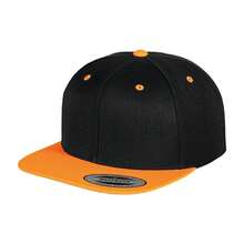 Classic Two Tone Snapback Cap (Black/Neon Orange) - Coffee Brown - View 1