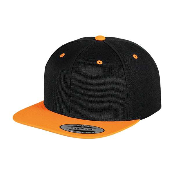 Yupoong Classic Two Tone Snapback Cap (Black/Neon Orange)