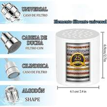 Cartucho de Filtro de Ducha Universal de 25 Etapas, 4 Paquete Cartuchos de Reemplazo del Purificador de Agua, para Eliminar Cloro, Impurezas y Olores, Reduce el Agua Dura, Mejorar la Salud de la Piel - 1 - Ver 6
