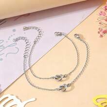 2 件不锈钢挚友手链心形结配对手链，适合闺蜜友谊长距离手链，适合闺蜜姐妹情侣生日圣诞节珠宝礼物 - 銀色 - 查看 10