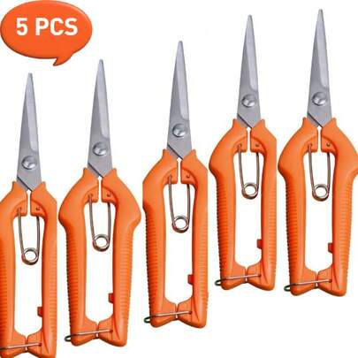 Stainless Steel Pruning Shears For Fruit Picking Gardening Scissors Spring Loaded Branch Trimmer Bonsai Tools Outdoor Household Gardening Equipment