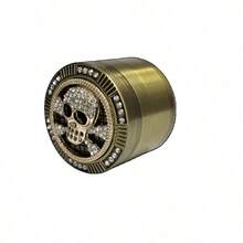 1pc Diamond Inlaid Skull Shaped Colorful Zinc Alloy Grinder, 50mm 4 Layers, Multi-Function Herb Grinder, Smoking Accessory, Decorative Item - Multicolor - View 6