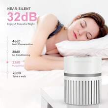 MEGAWISE EPI810 Purificador de aire para habitaciones pequeñas |   Filtro HEPA verdadero H13 |   Captura polvo, humo, pelo de mascotas |   Ideal para el hogar, oficina, recámara (blanco) - Purificador de computadora - Ver 8