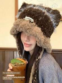 1 Stück Wintermütze, Wintermützen für Frauen, Mützen für Frauen im Winter, und handgefertigte süße Katzenohren Quallen gestrickte Mütze aus weichem Garn, modisch vielseitig, Punk Y2K verspielt, Herbst Winter neuer Stil, gemütliche Beanie Damenmütze