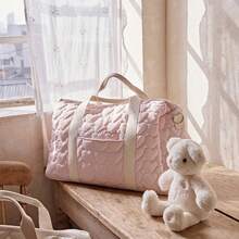 1 buah Tas Ganti Popok Motif Quilted Love Warna Solid - Tas Popok Multifungsi Kapasitas Besar dan Tas Perlengkapan Bayi, Tas Popok Bayi Multifungsi Kapasitas Besar, Tas Ganti Popok Portabel Unisex, Bahan Mudah Dibersihkan, Tas Penyimpanan Perjalanan Bayi Baru Lahir, Tas Penyimpanan Popok Bergaya dan Ringan, Penyimpanan Kebutuhan Sehari-hari Bayi, - MultiWarna - View 8