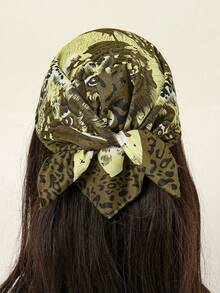 1 件时尚豹纹百搭头巾/头带，波西米亚风格，适合所有季节