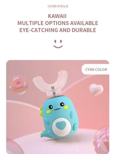 1 pièce Brosse à dents électrique de style élégant en forme de U, nettoyage à 360°, design à la mode avec plusieurs modes de nettoyage, autonomie longue durée pour les voyages, étanche et silencieuse, douce pour les dents sensibles