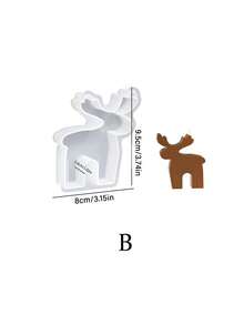 Christmas Elk Deer Silicone Candle Molds, Cute Reindeer Soap Mold, DIY Xmas Theme Resin Mould For Home Party Decoration, Christmas Eve Party Decoration And Holiday Gift