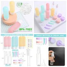 20 Pack Travel Bottles Set Toiletries TSA Approved, Leak Proof Travel Size Containers Kit Portable Refillable Travel Accessories Shampoo Conditioner Lotion Liquids Multi - Color B