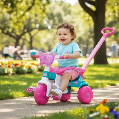 Triciclo Motoca Infantil Butterfly Rosa Sem Luz - 2575