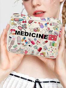 Nueva Bolsa de Almacenamiento Ouchie Pouch - Bolsa Médica, Bolsa de Aseo, Artículos Esenciales de Viaje, Diseño Colorido Adecuado para Medicamentos, Cosméticos y Suministros de Viaje, Organizador de Cuidado Personal, Bolsa de Almacenamiento Médico Portátil, Puede Almacenar Medicamentos y Suministros Médicos - Multicolor - Ver 2