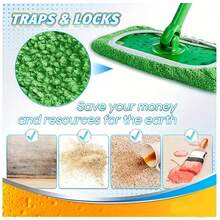 2/4/6/8PCS Green Reusable Mop Pads Refills Fit For - Washable Microfiber Wet And Dry Mop Pad Compatible With Sweeper Mops, Perfect For Surface And Hardwood Floor Cleaning(Mop Is NOT Included) - Grass Green - View 7