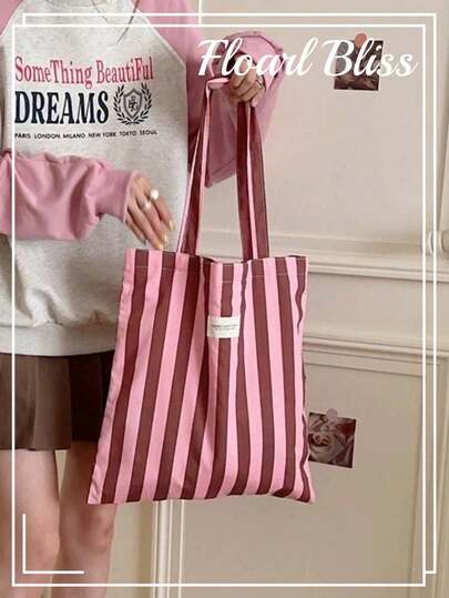 حقيبة كتف كبيرة وواسعة متعددة الاستخدامات، مزينة بفيونكة مربعات