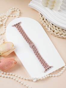 1pc Women's Girl's Rose Gold Slim Stainless Steel Band Compatible With Apple Watch Band Series 10 9 8 7 6 5 4 3 2 1 38mm 40mm 41mm 42mm 44mm 45mm 46mm 49mm Ultra 1/2 SE Wristband Replacement For Watch Strap,Best Present To Girlfriend,Friend And Family For Valentine's Day,Birthday And Mother's Day