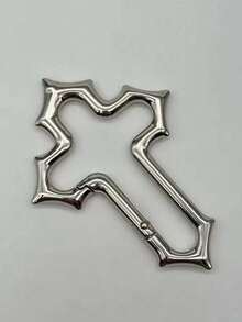 1 móc khóa hình thánh giá Y2K, kiểu thánh giá tôn giáo cổ điển, quà tặng EDC, thích hợp cho bố, bạn bè, nam giới, cắm trại, leo núi, hoạt động ngoài trời. - Bạc - Xem 4