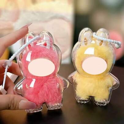 1 Stück 10cm für Labubu 4.0, Schutzhülle, Acryl Ständer Vitrine, Herzliche Code Serie, für Monsterssammlerpuppen, klarer Anhängerhalter, Weihnachts-, Geburtstagsgeschenke, ohne Puppen - Einzelpack