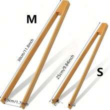 Hot-Selling Bamboo Wood Tea Clips, Salad Toast Clips, Tweezers, Tea Set Accessories, Bamboo Kitchen Clips, High-Quality Heat-Resistant Barbecue Clips And Bread Clips, Very Suitable For Cooking, Frying And Plating, No Lead, No Rust, With Natural Wood Handle, Food Processing Tools, Multi-Function Kitchen Tools, Bamboo Material, Cooking Clips