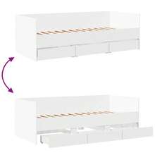 vidaXL Divano Letto con Cassetti senza Materasso Bianco 90x190 cm