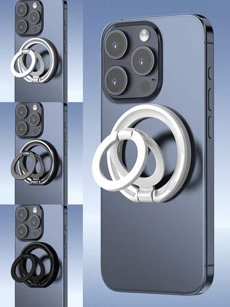 可折叠磁吸手机指环支架，便携式双环手机握把配件