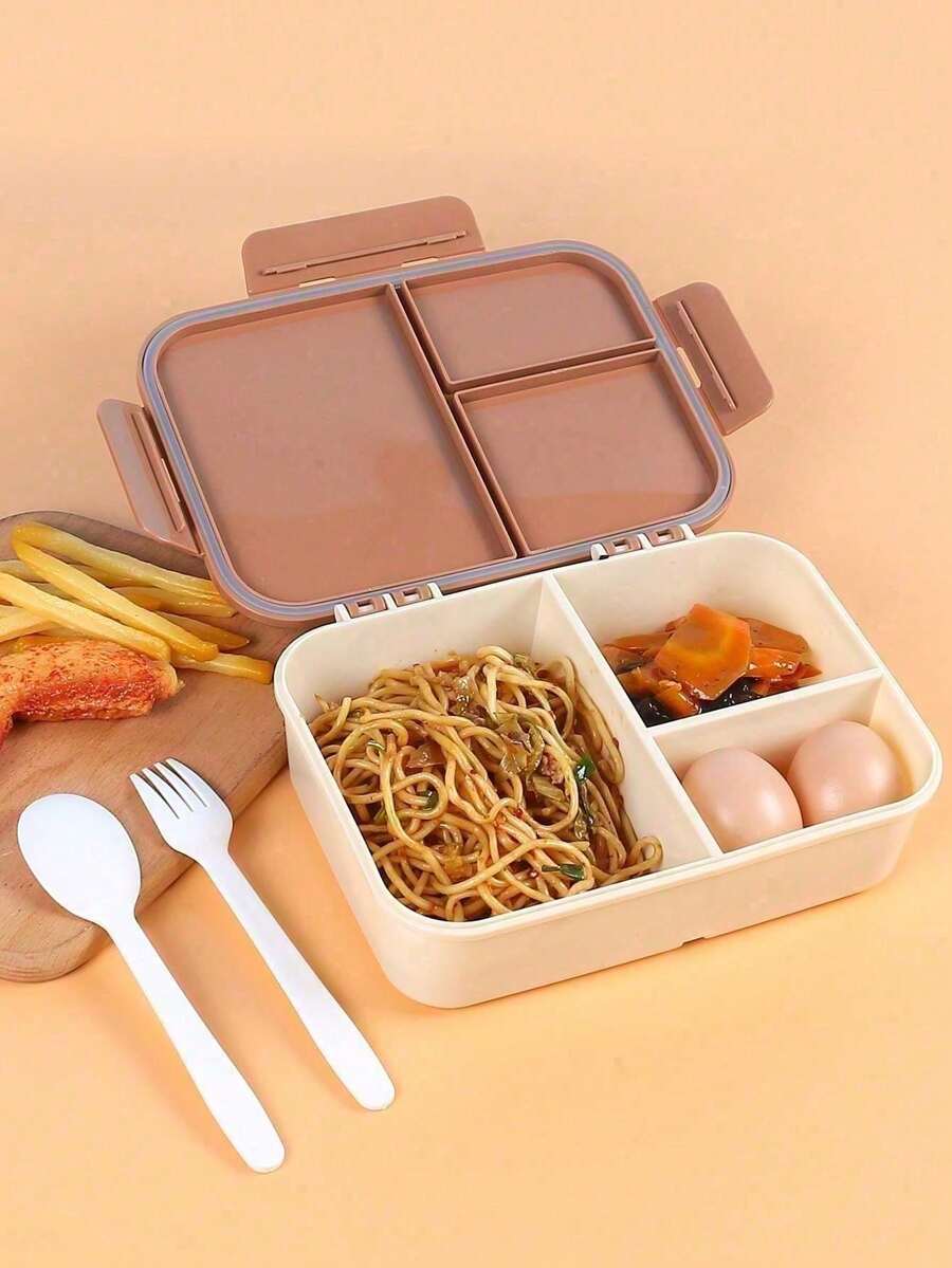 Microwave , Leak-Proof, Layered Lunch Box, Suitable For Children, Adults, Students, And Working Professionals - Brown - View 1