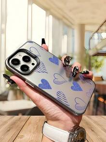 Minimalistische Herz-Linienkunst-Telefonhülle, ästhetische Telefonabdeckung, geometrisches Design, Schutzhülle, langlebige Oberfläche,kompatibel mit iphone 17 pro max Air 16E 16 15 14 13 12 11 Plus Pro ProMax S25Ultra S25 S24 S23 S22 S21 plus FE - Schwarz(black) - Übersicht 2