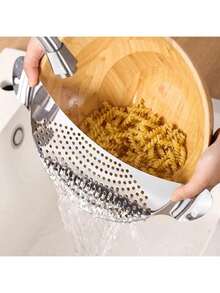 1/2 قطعة مصفاة معكرونة من الفولاذ المقاوم للصدأ، مصفاة خضروات ومعكرونة، مرشح تصريف المطبخ
